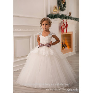 Wholesale 10 Year Old Girl Latest Children Frocks Birthday Lace Long Ball Gown Flower Girl Dresses Pattern Kids Party LF20